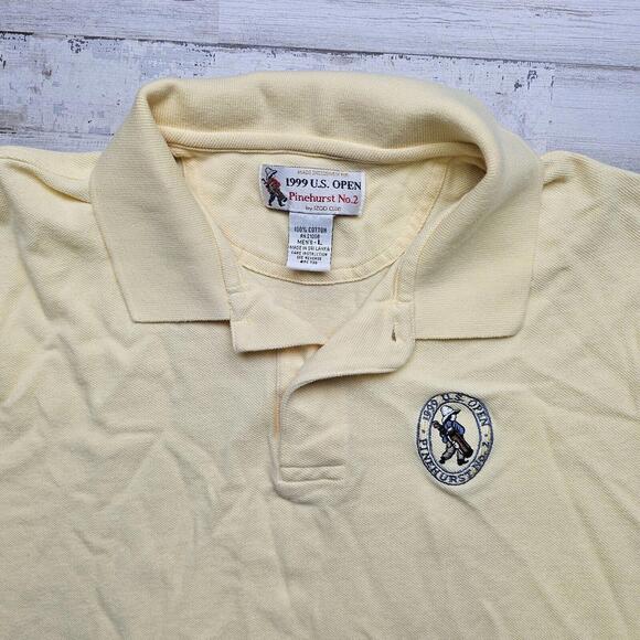 1999 US Open Pinehurst NO.2 Polo Golf Shirt Embroidered Logo Yellow LG Cotton - Picture 3 of 6